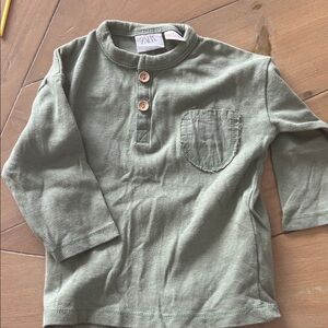 Zara Kids Olive Long Sleeve Tee